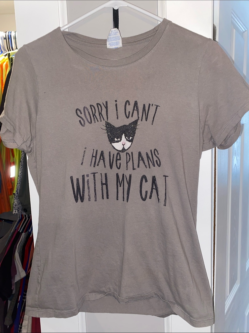Port and Company Gray "Sorry I Can't I Have Plans With My Cat" Graphic Tee